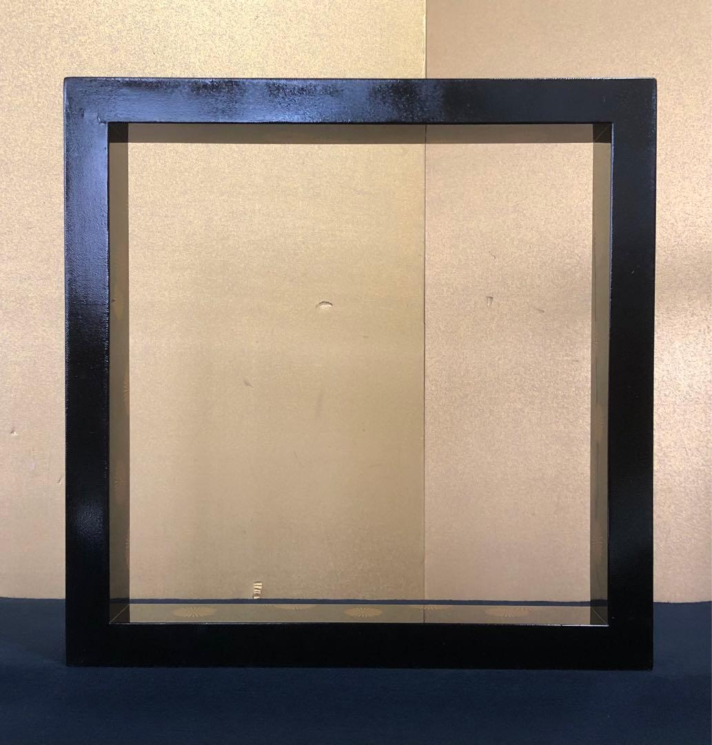 《R》茶道具 黒真塗 唐松蒔絵 炉縁 漆匠 春象造 共箱 260105か4