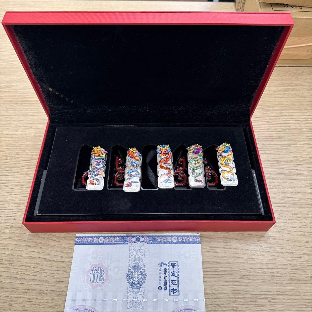 純銀ドラゴンデザイン飾り物セット