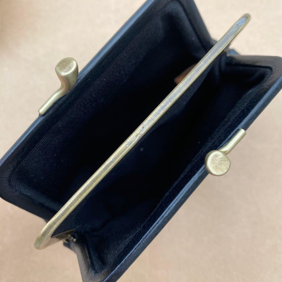 イルビゾンテ　がま口　ポーチ　ミニ財布　ケース　小銭入れ　ブラック