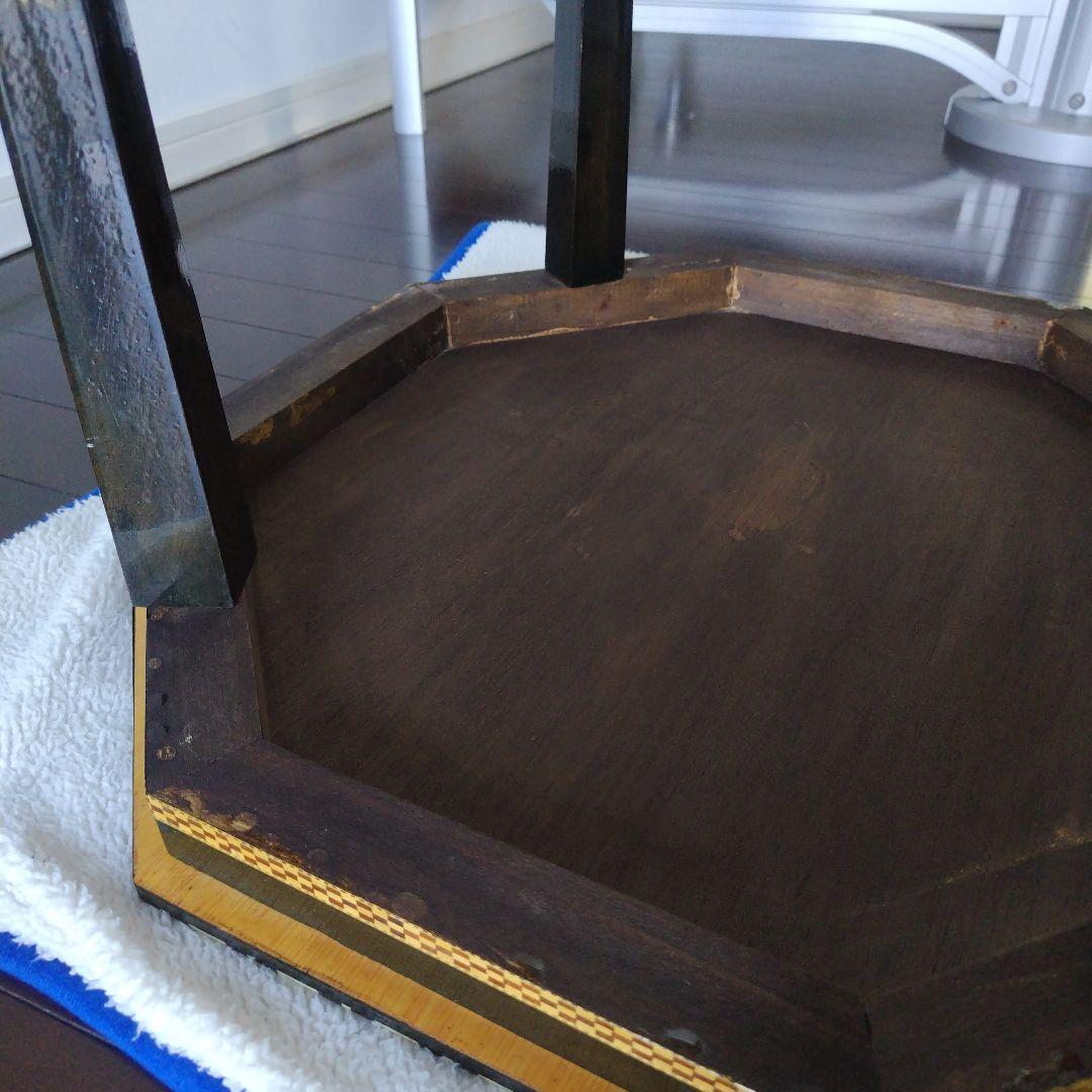 アンティーク 象嵌 寄木細工 天然木 ウッドテーブル 飾り台 レトロ