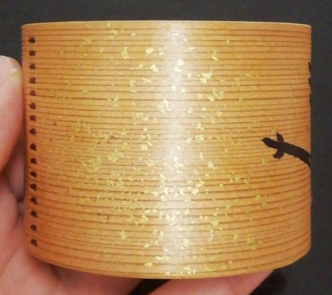 尋牛斎書付　橋村萬象作　竹　曲げわっぱ　蓋置　共箱　茶道具