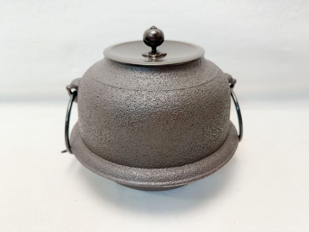 未使用 茶道具 釜師 佐藤清光造 唐銅朝鮮風炉釜 野々田電熱器 釜印 釜鐶付元箱