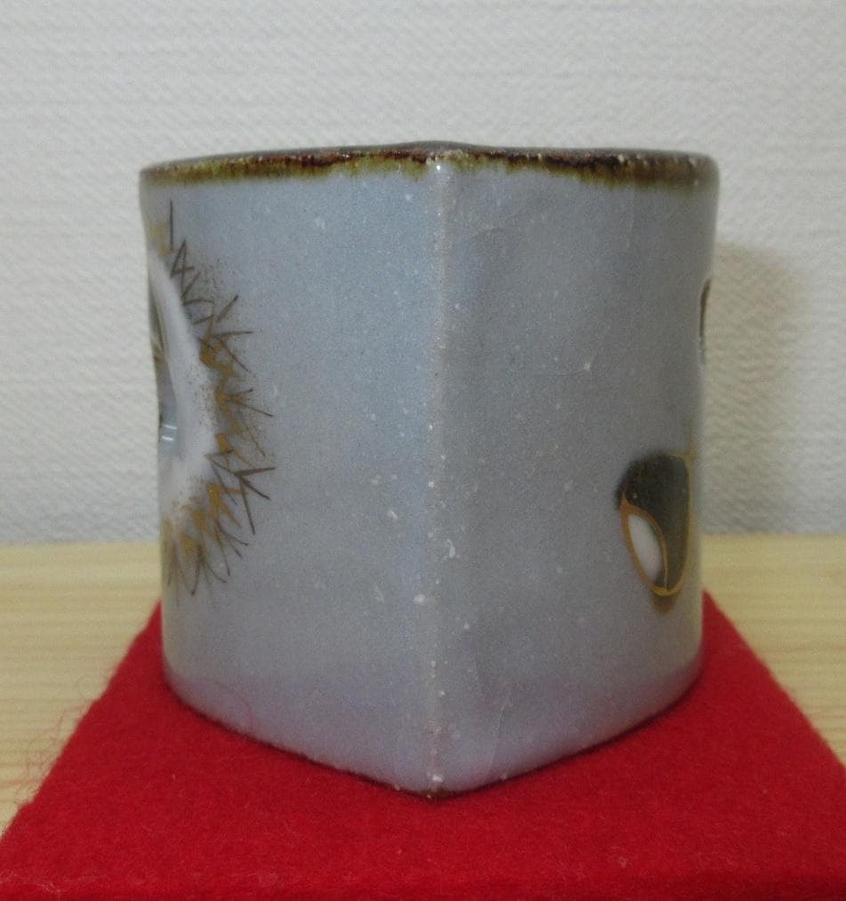 送料込【逢絢亭・新品】茶道具 蓋置 京焼 栗の形 山川敦司 共箱入り