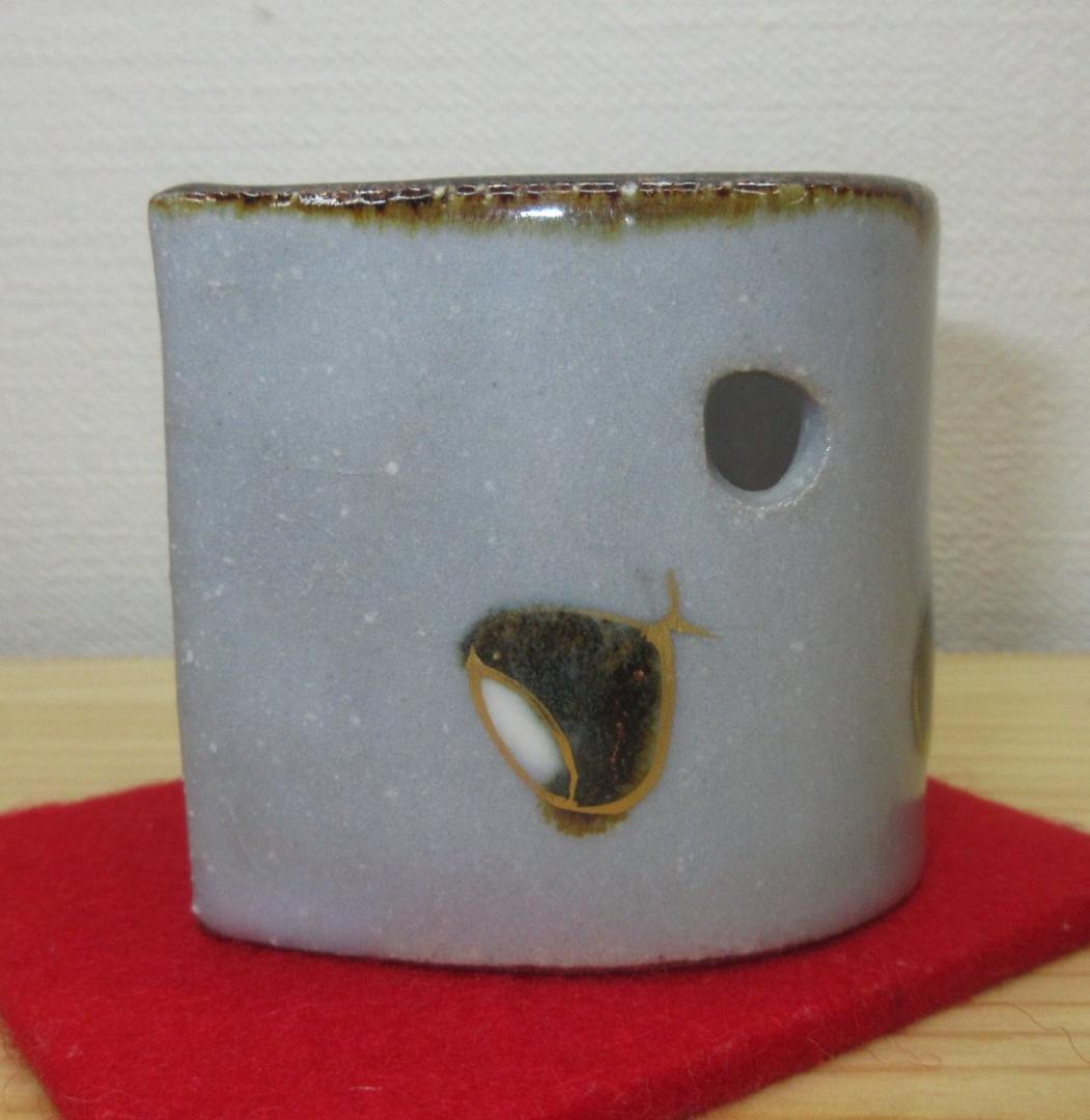 送料込【逢絢亭・新品】茶道具 蓋置 京焼 栗の形 山川敦司 共箱入り