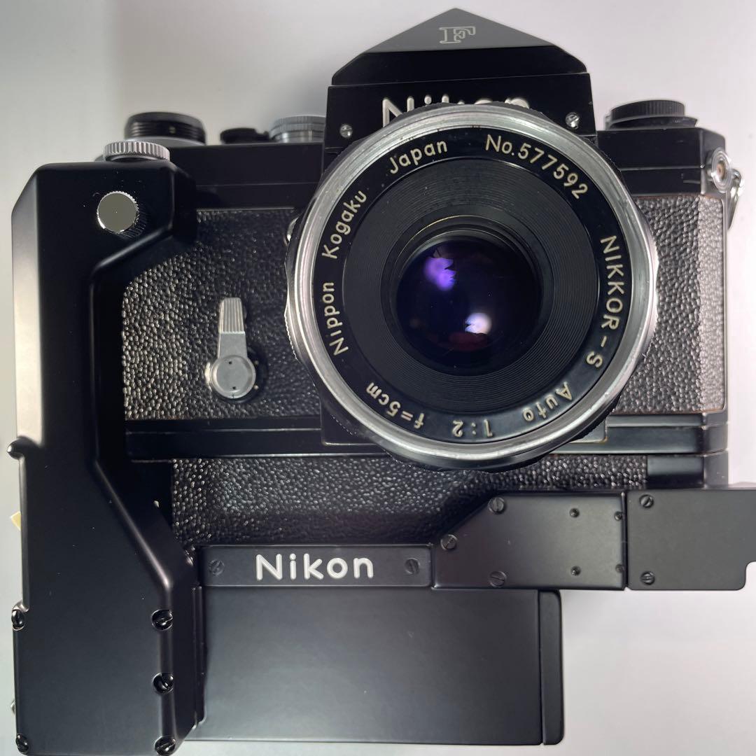 [稼働美品]ニコンＦアイレベル初期型ブラック、モ-タ-ドライブＦ36セット