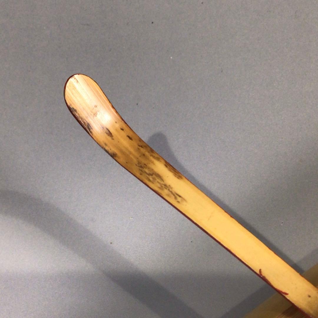 Ｐ７２４　茶杓　『大徳寺　藤井誡堂』『銘　松風』『朱塗』『松蒔絵』　共箱　茶道具