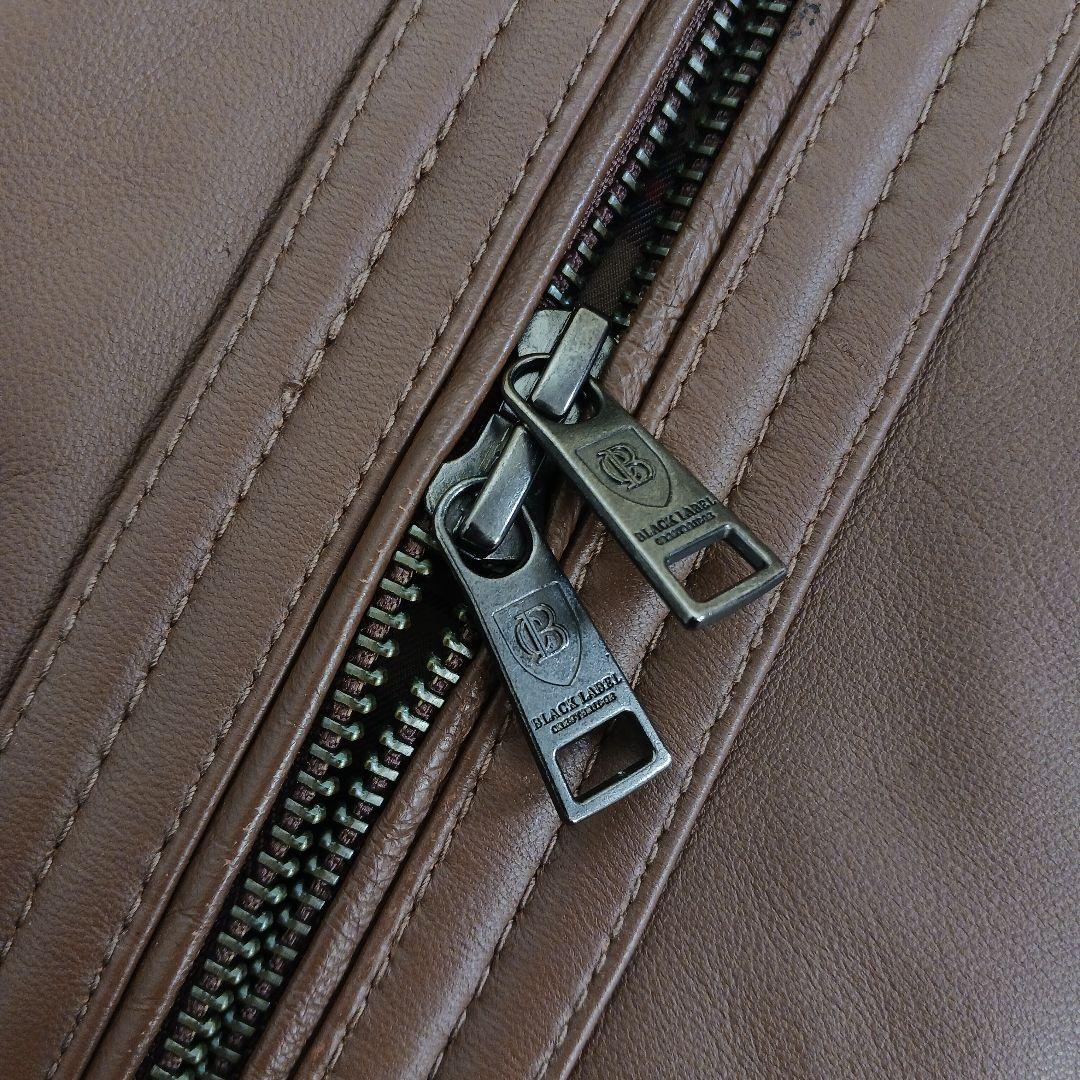 ✨美品✨LLサイズ✨ブラックレーベル　レザーライダース　ラビットファー　キャメル