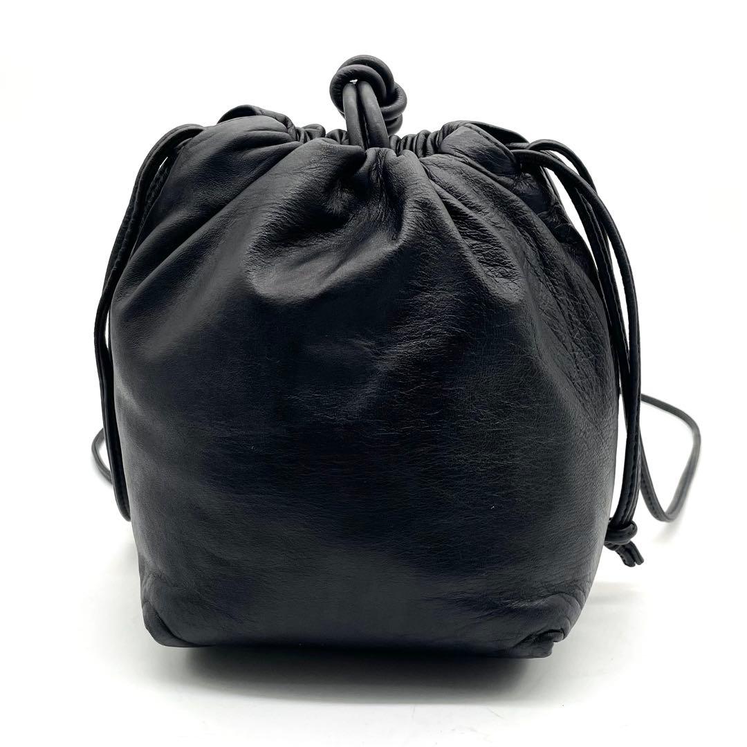 専用　ロエベ ショルダーバッグ 巾着 ナッパレザー アナグラム ネイビー