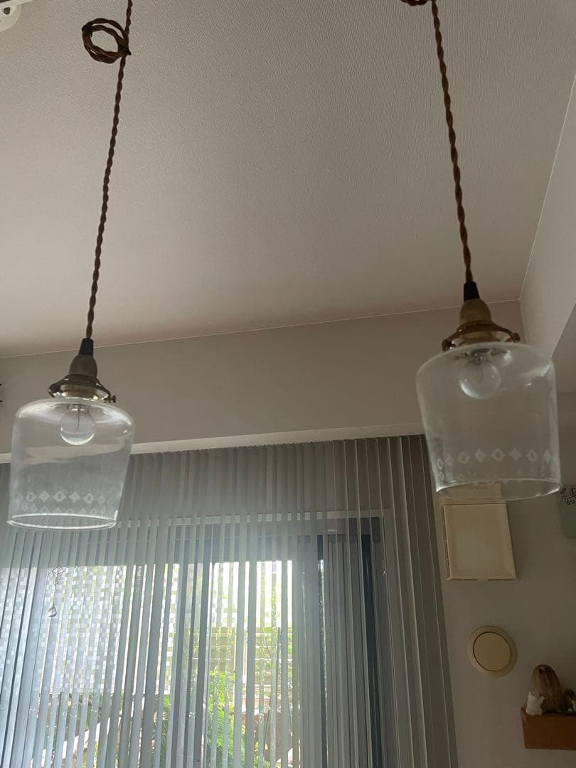 クリアガラス ペンダントライト 2灯