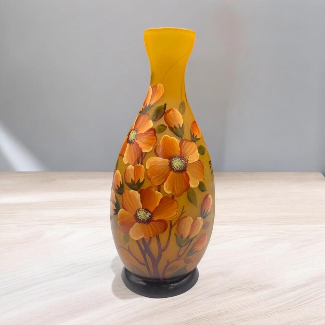 ◆証明書付◆Daum Nancyドームナンシー花瓶 高さ20cm　カメオ彫り