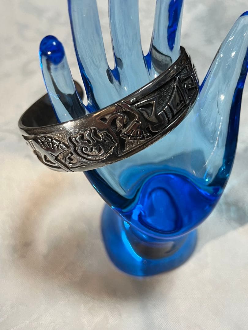 SAAD シルバー 彫刻入り バングルオーバーレイ