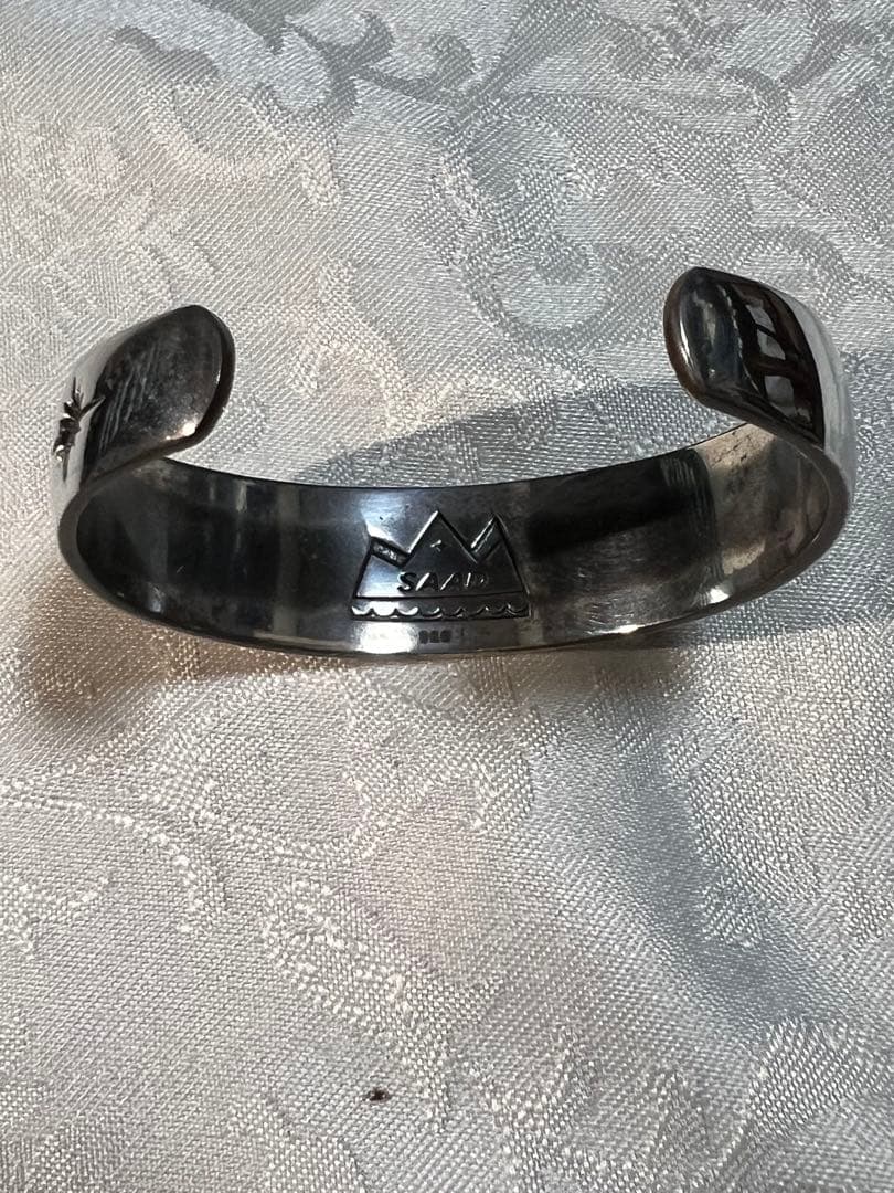 SAAD シルバー 彫刻入り バングルオーバーレイ