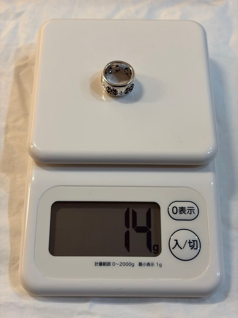 k18 サファイア5面透かし加工シルバー950ピンキーリング7号