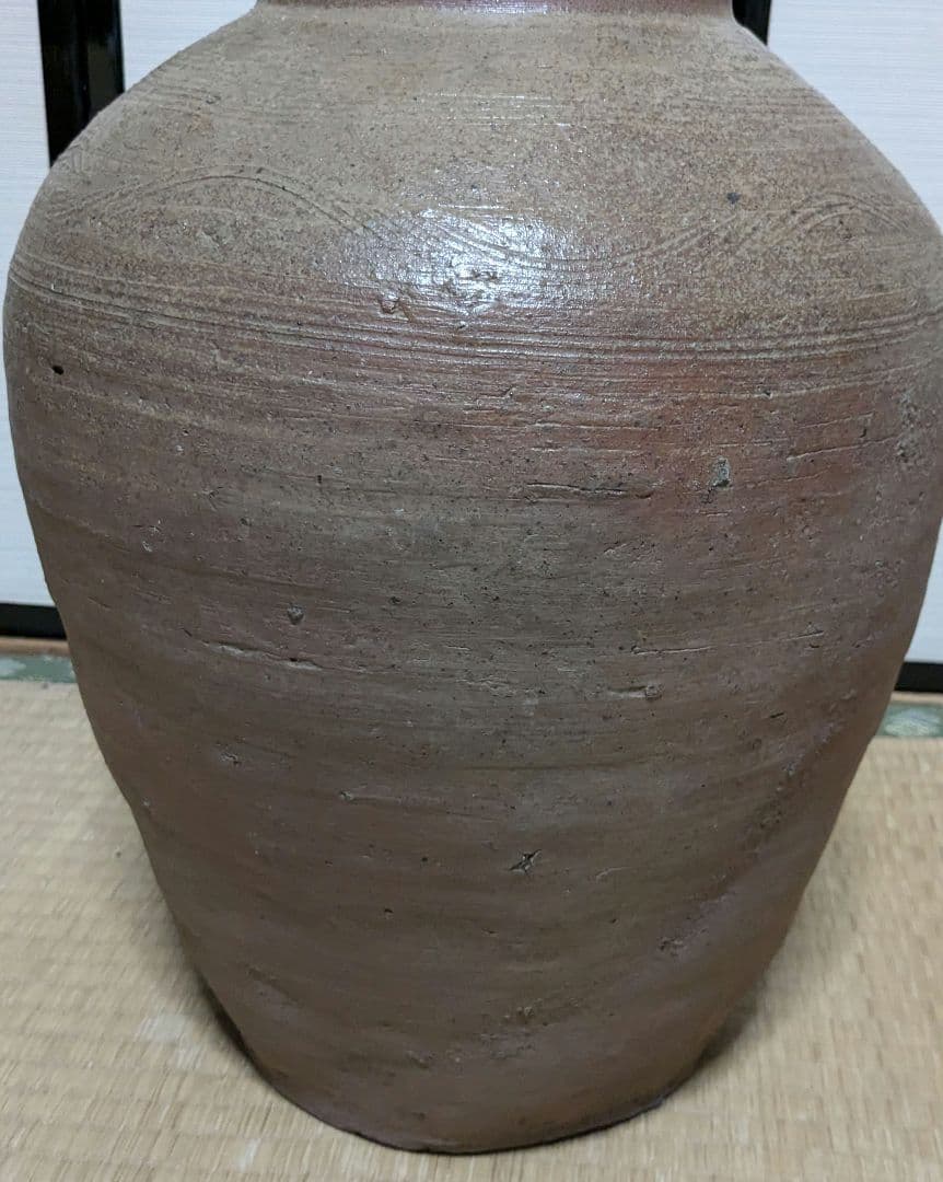 【超美品】室町時代 古備前 波状文壷 備前焼 壺 つぼ 花器 花入 置物 花瓶