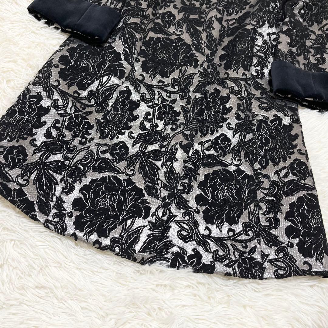 希少　ヴィヴィアンタム 総柄 ウールコート　ベロア　切替　異素材　刺繍　S