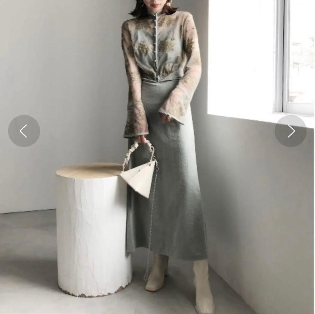 2日間限定特価！AmeriVINTAGE FLOWER DRESS M セージ