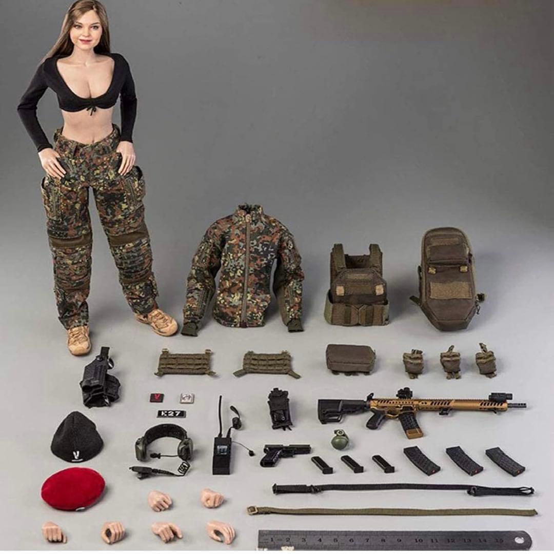 FLECKTARN KERR 1/6スケール女性兵士ミリタリー フィギュア