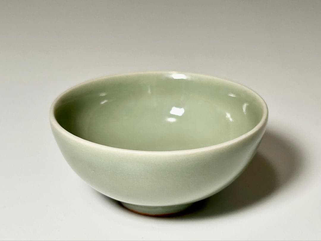 三代 清風 与平 青磁酒盃 共箱共布 明治京焼 帝室技芸員