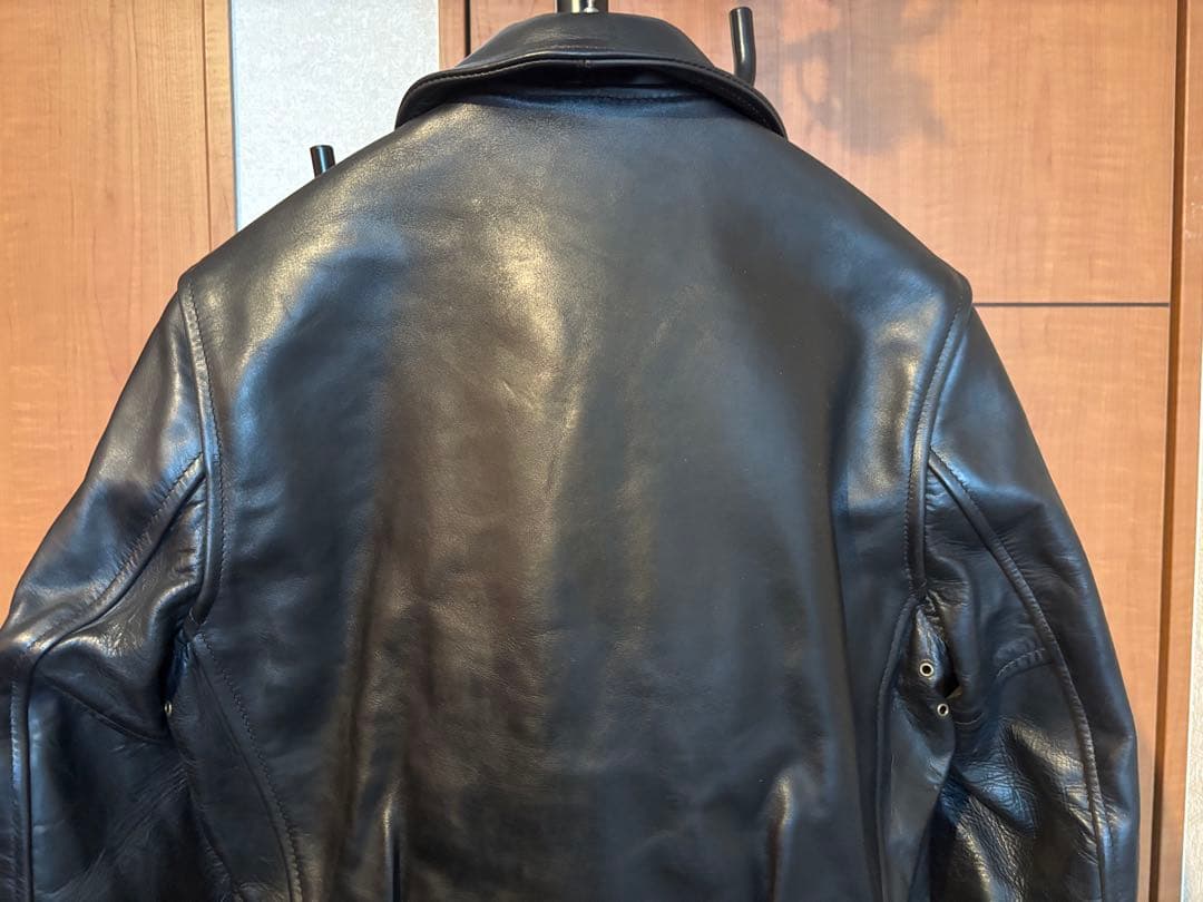 AERO LEATHER　ハーフベルトSTFレザージャケット　32サイズ　黒