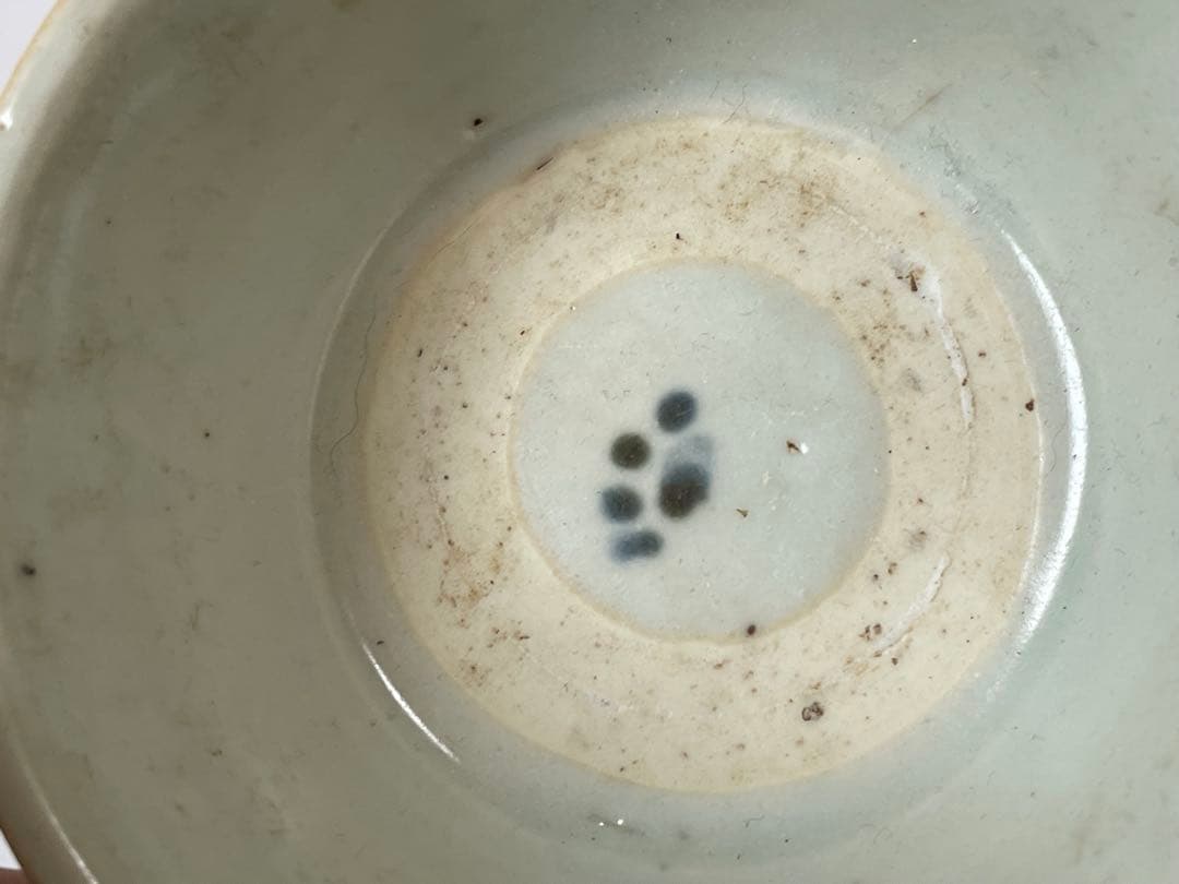 アンティーク　骨董　中国骨董　染付　海あがり　小碗　盃　カップ　古染付　明染付