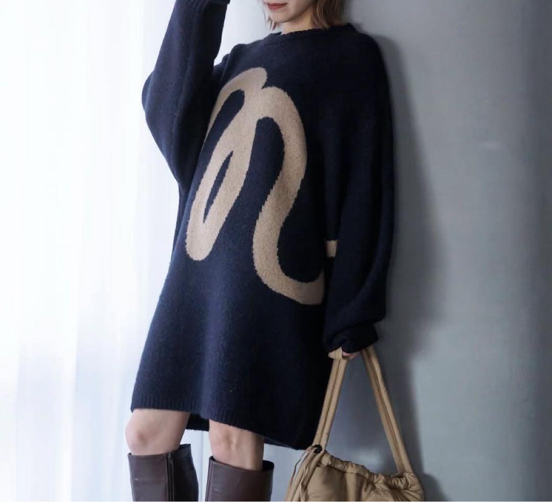 Naptime 2025 F/Wニットワンピース ネイビー　Ｌサイズ　新品未開封