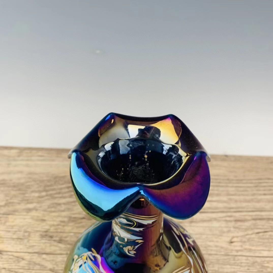 中国古美術・旧蔵の磁器・定瓷七彩飛天紋花口瓶・置物・書道具・茶道具・文房具・賞物