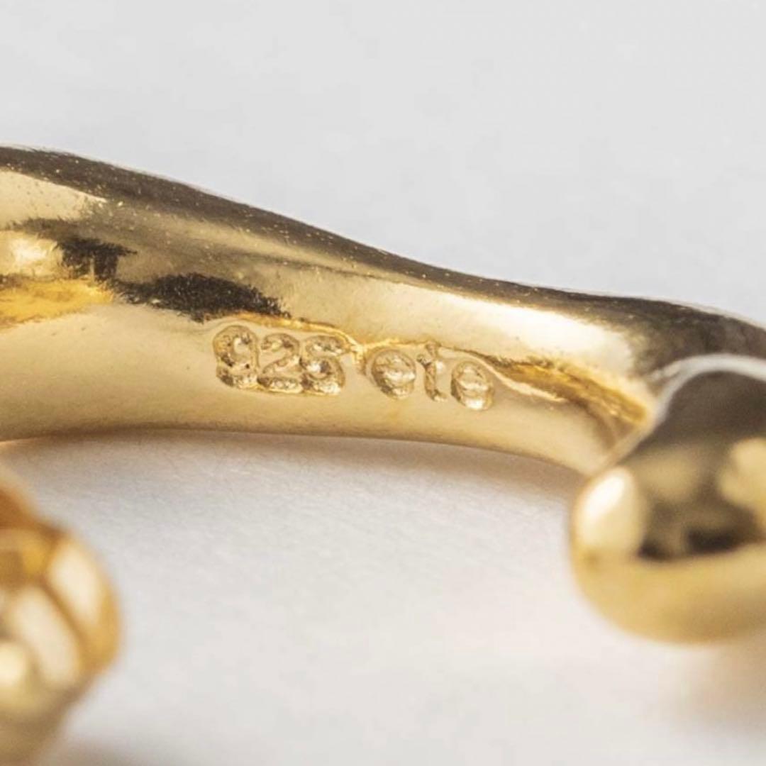 ete 淡水パール ポストK18 イエローコーティング ピアス キャッチなし