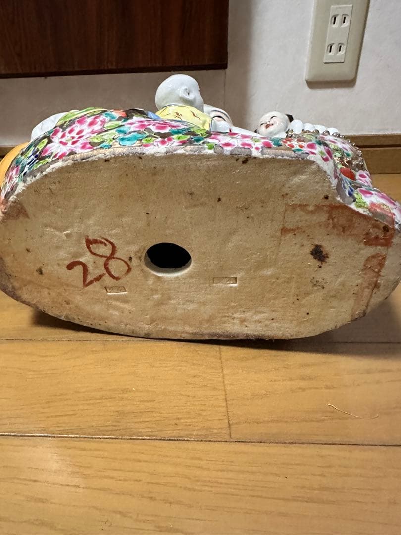 布袋像　五子登科　中国美術　陶器人形 アンティーク オブジェ 骨董品　縁起物