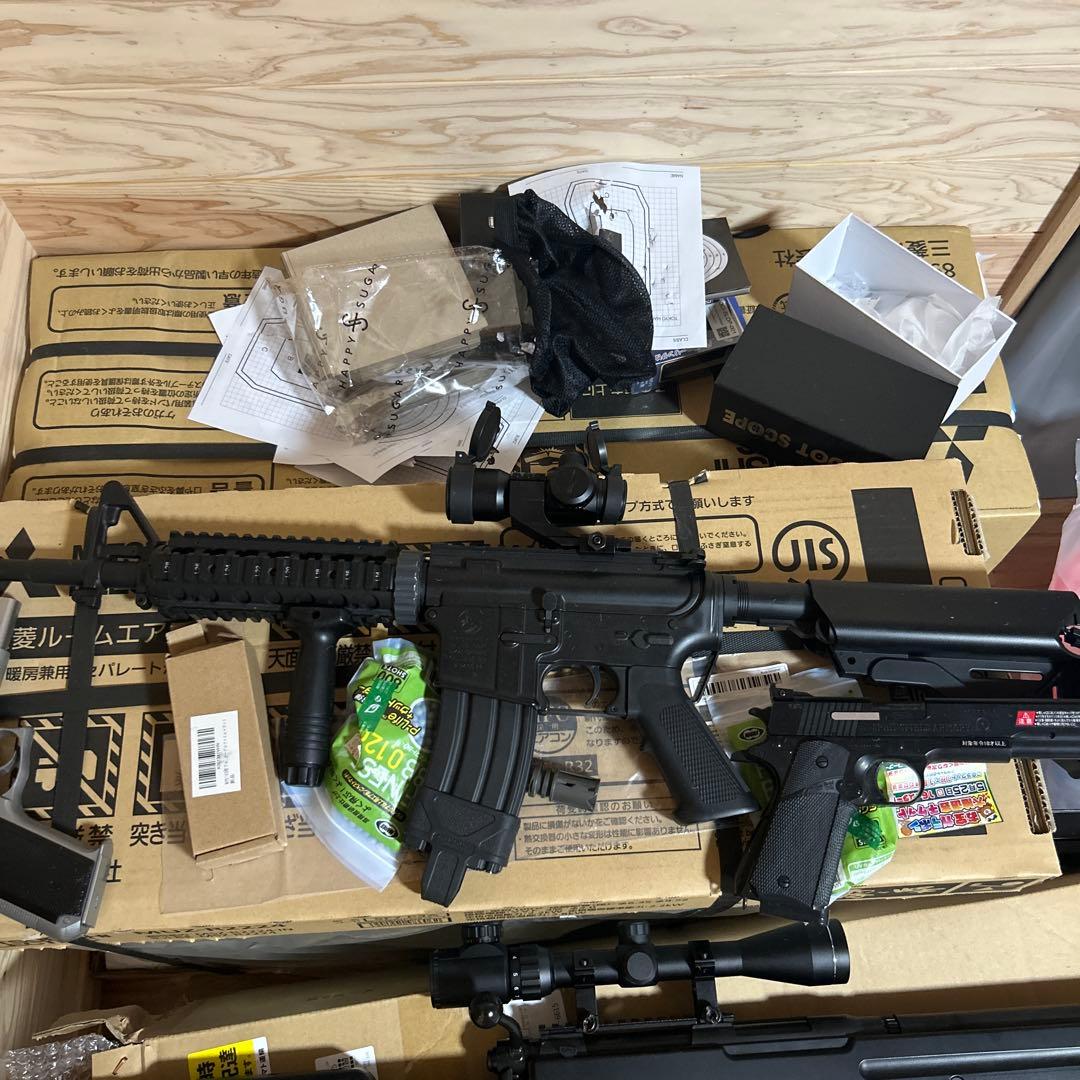 M4スタイルエアガンとハンドガンセット