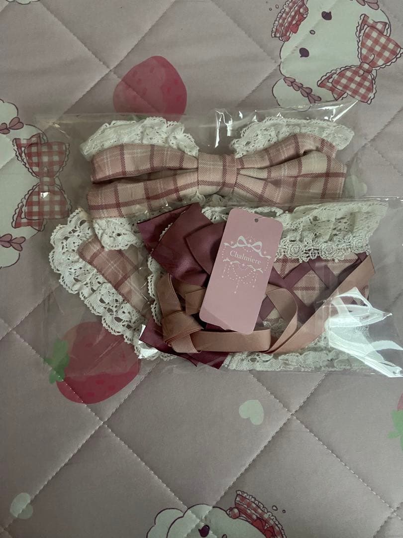 chalmiere シャルミエール　タータンチェックヘッドドレスとマルチリボン