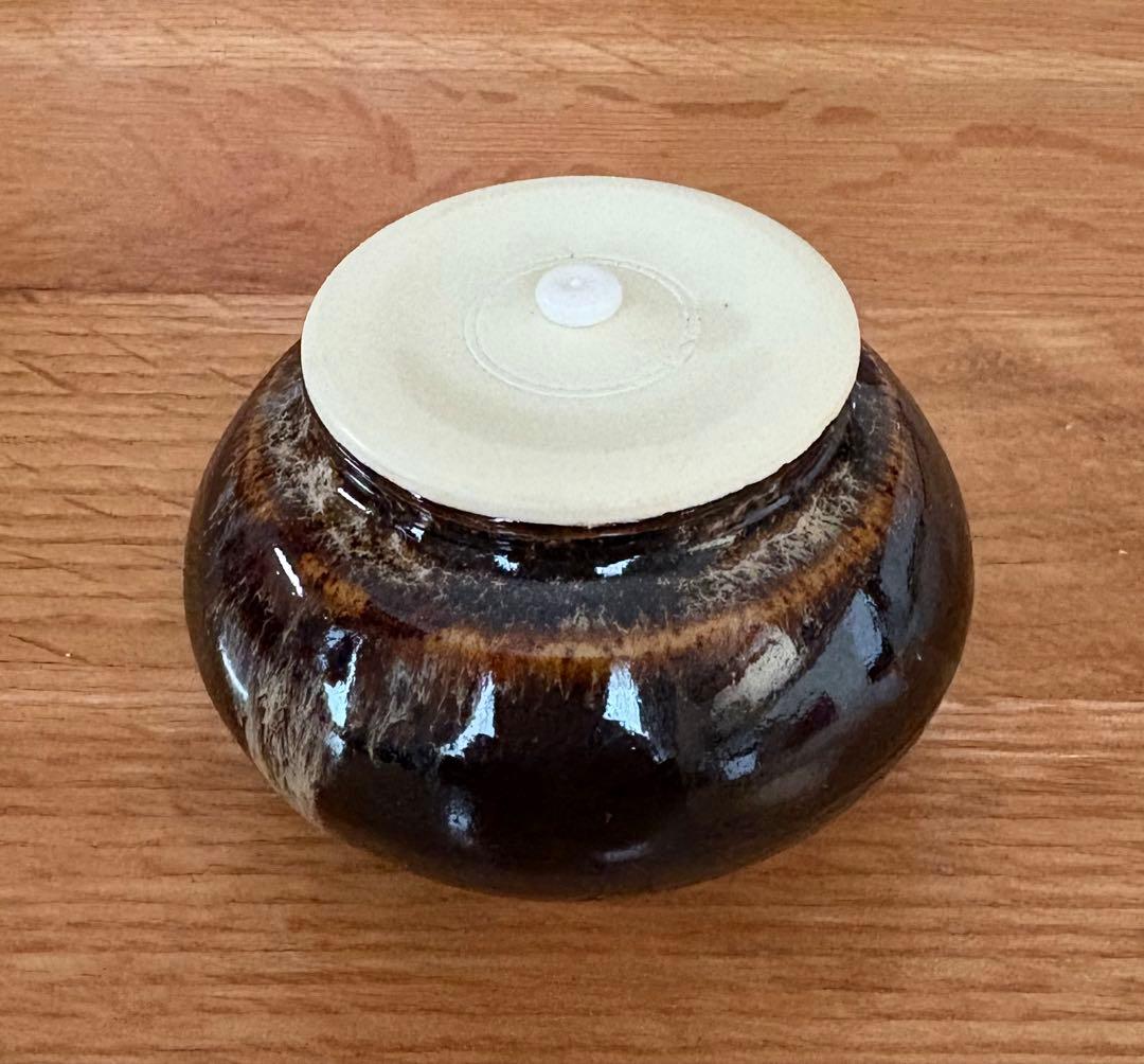 【桶谷定一】 内海茶入 共箱、仕覆付き 茶道具