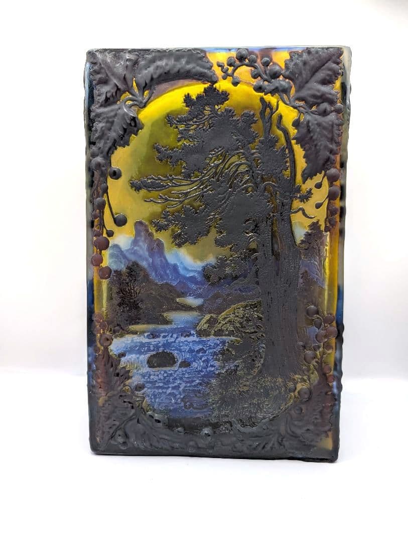 ガレ復刻品 カメオ彫り ガラス工芸品