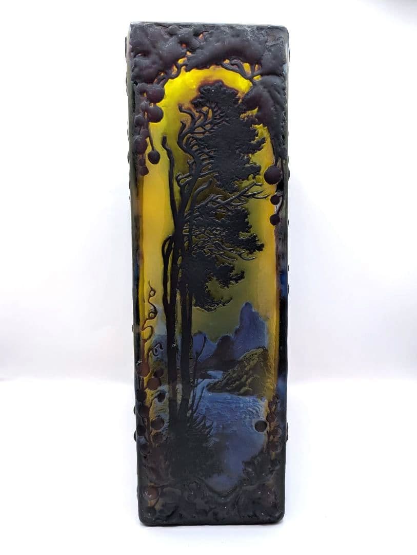 ガレ復刻品 カメオ彫り ガラス工芸品