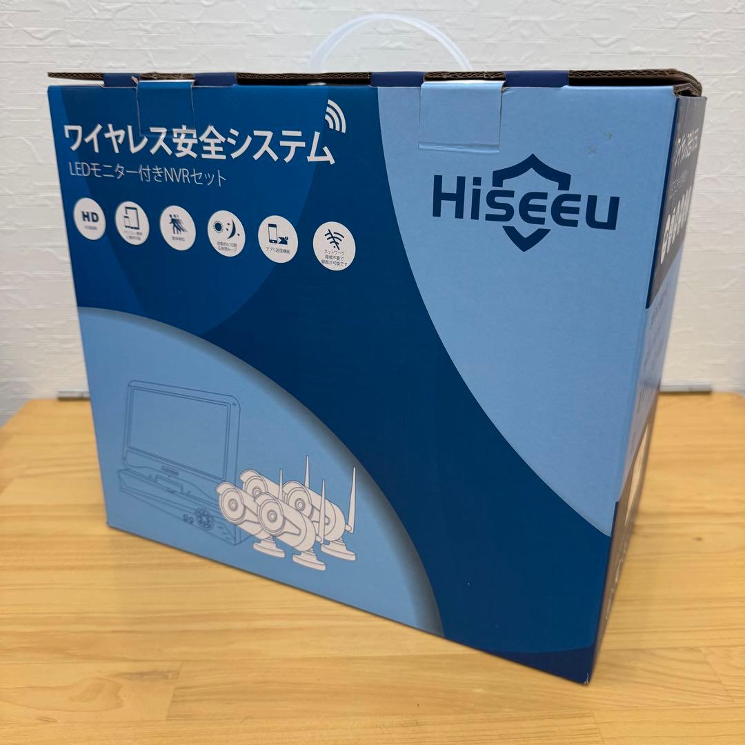 防犯カメラ 12インチLCD液晶モニタ一体型NVR ワイヤレスカメラ4台セット