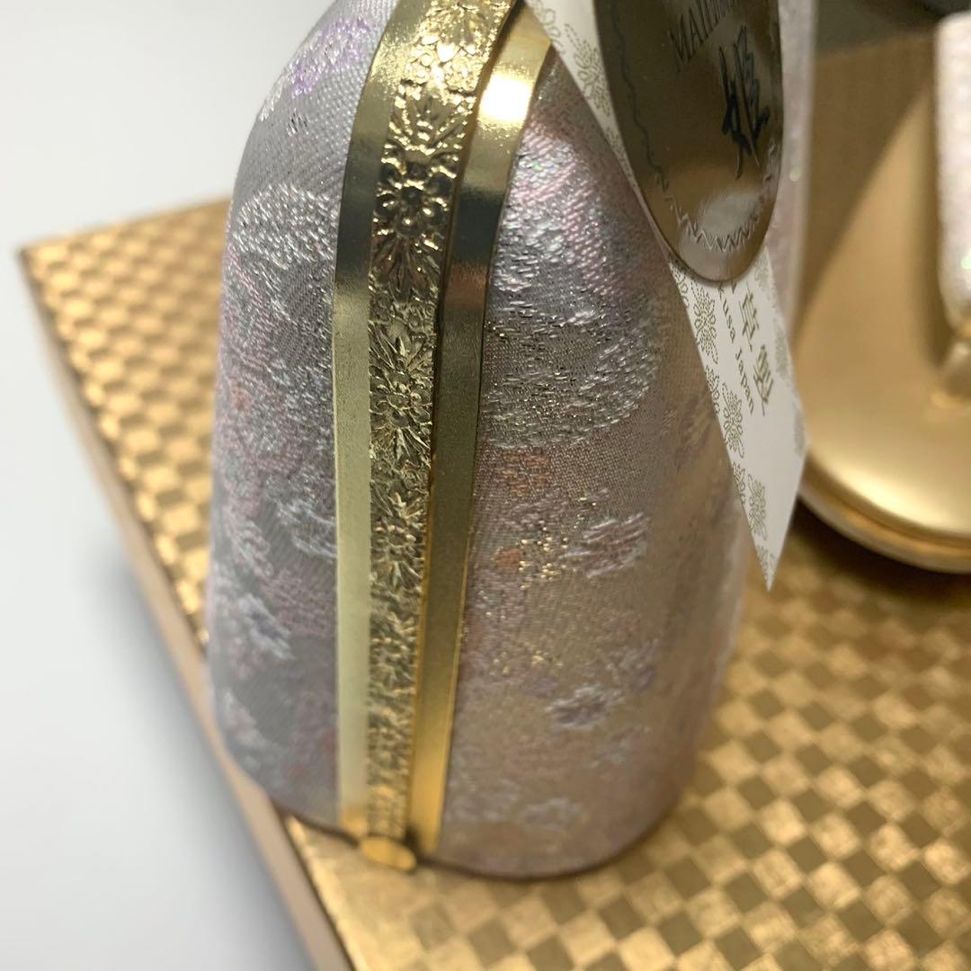 ◆うさうさ235◆新品　和装用バッグ草履のセット（ピンク・金色）