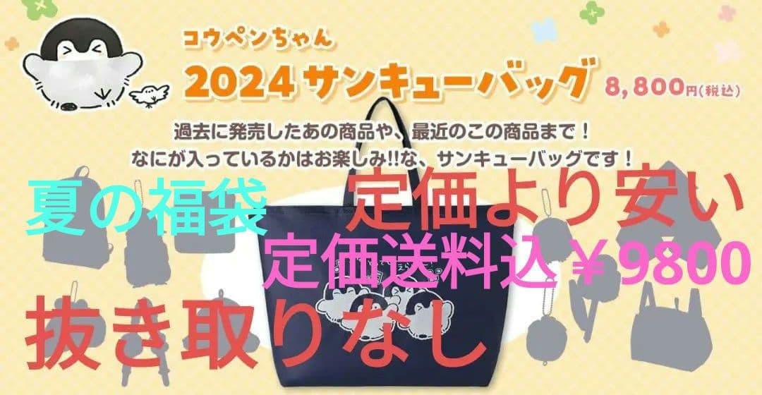 【抜き取りなし/定価より安い福袋】コウペンちゃん【夏限定福袋のサンキューバッグ