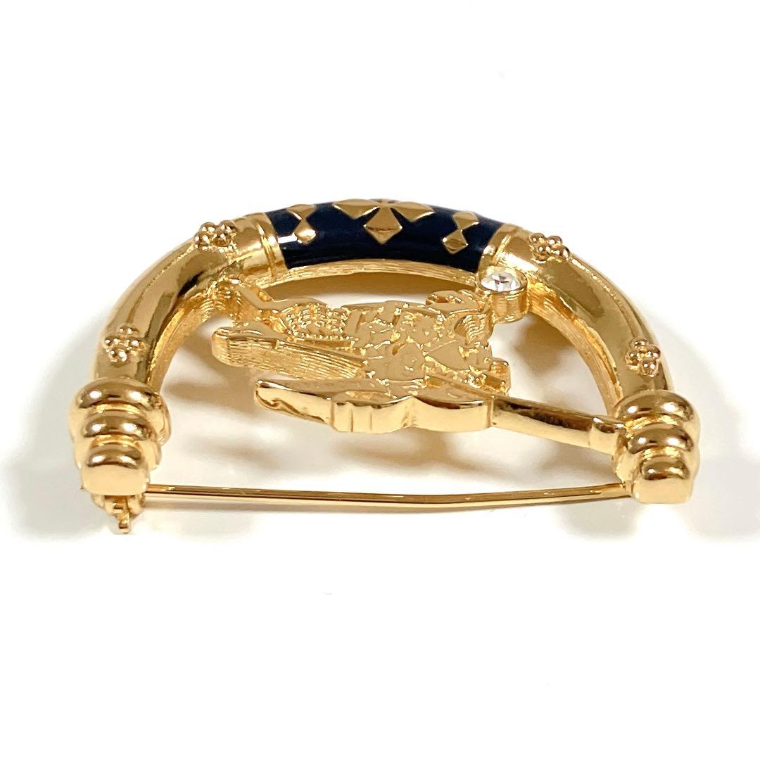 バーバリー ブローチ ホース 馬 騎士 ゴールド ヴィンテージ