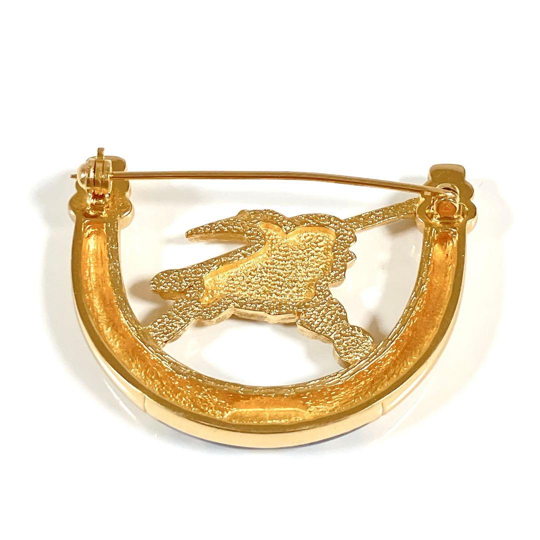 バーバリー ブローチ ホース 馬 騎士 ゴールド ヴィンテージ