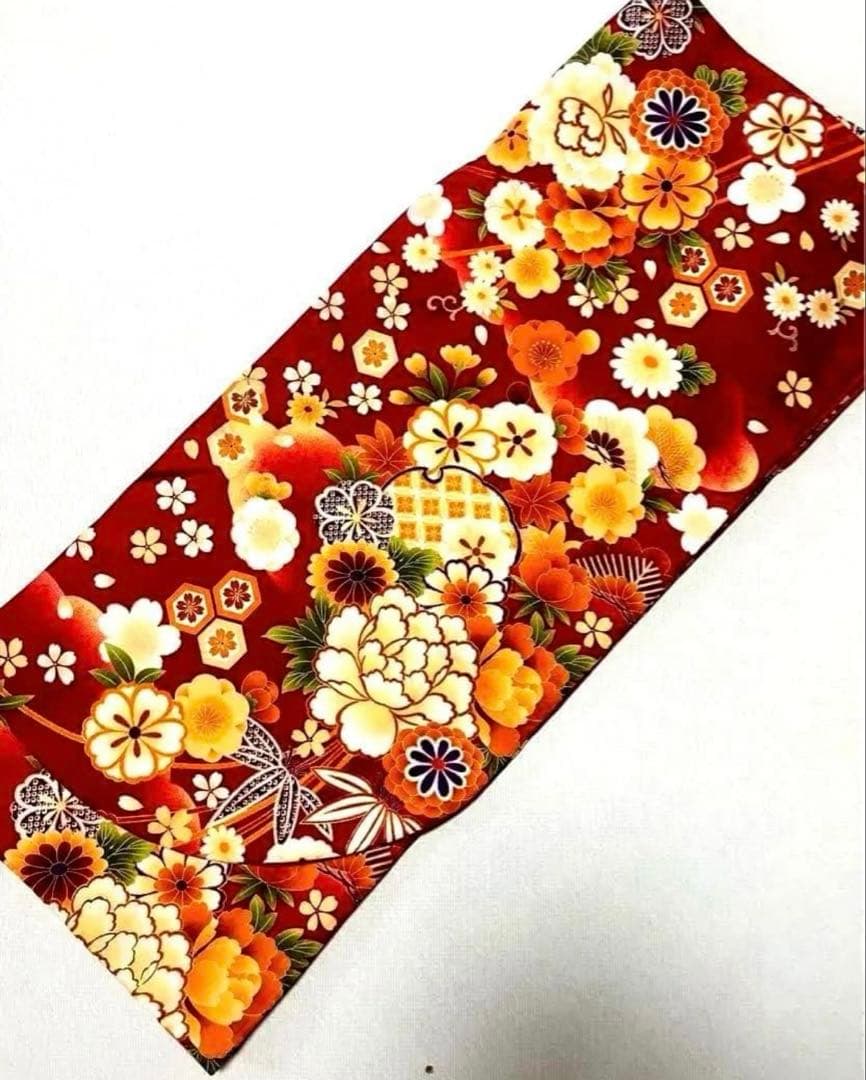 洗えるレディース二尺袖着物、華やかな色二尺袖着物　卒業式　着物