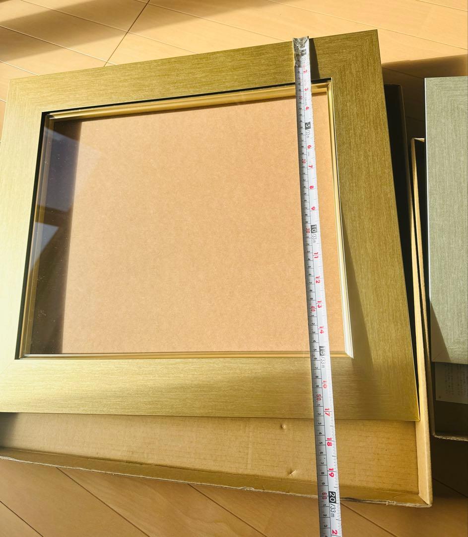 美品 日本製 油絵額縁 油彩額 額縁 2点セット ゴールド系 フォトフレーム