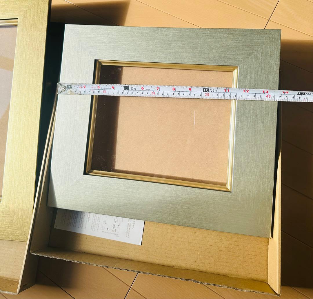 美品 日本製 油絵額縁 油彩額 額縁 2点セット ゴールド系 フォトフレーム