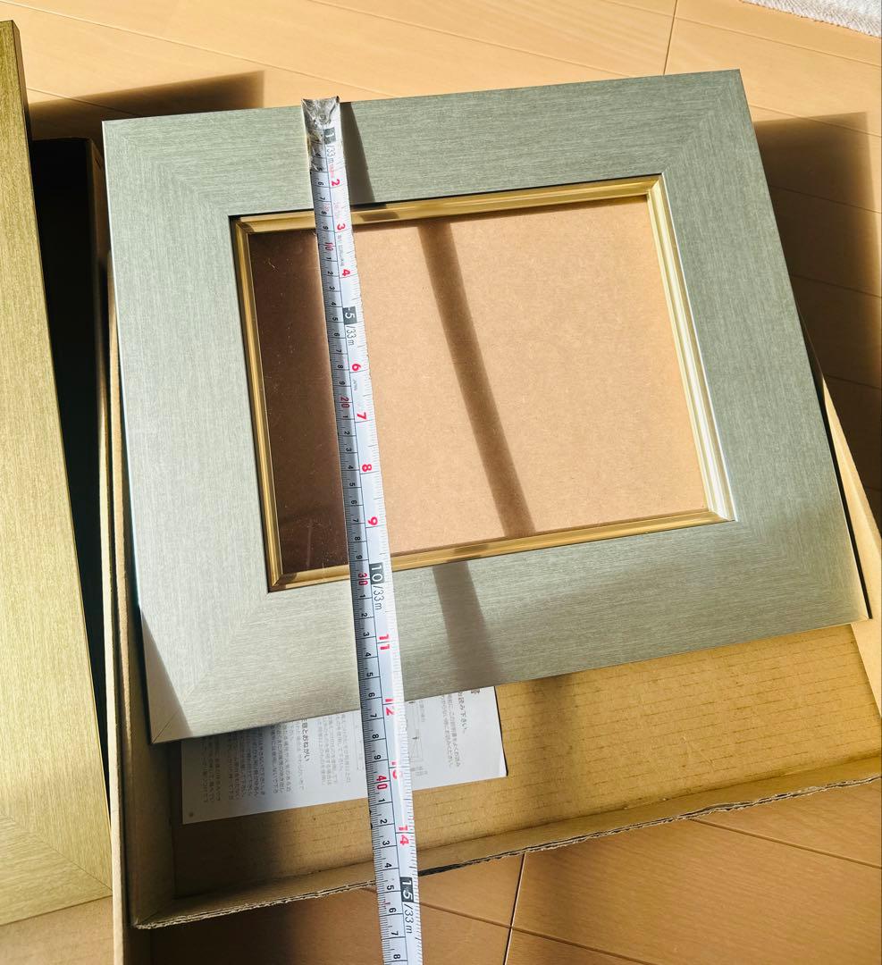 美品 日本製 油絵額縁 油彩額 額縁 2点セット ゴールド系 フォトフレーム