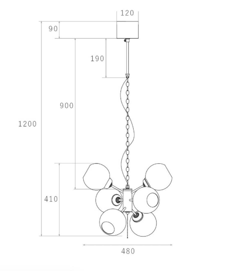 HERMOSA ハモサ MOON6 ペンダントライト ガラスがレト口でオシャレ！