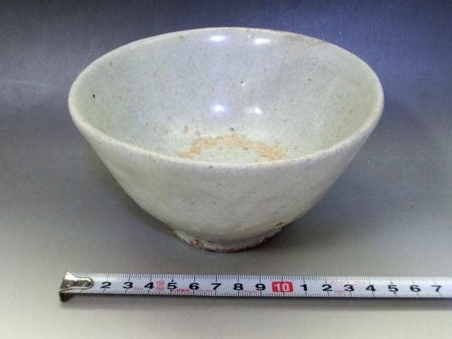 茶碗■李朝 白釉 古茶碗 砂高台 お茶道具 ぐい呑み 古玩 唐物 中国 時代物■