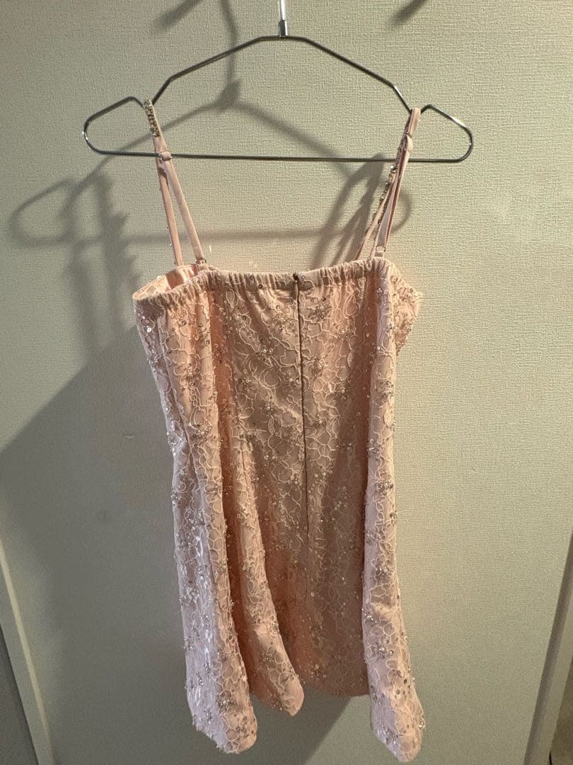 ピンク レース スリップドレス　ローブドフルール　ROBE de FLEURS