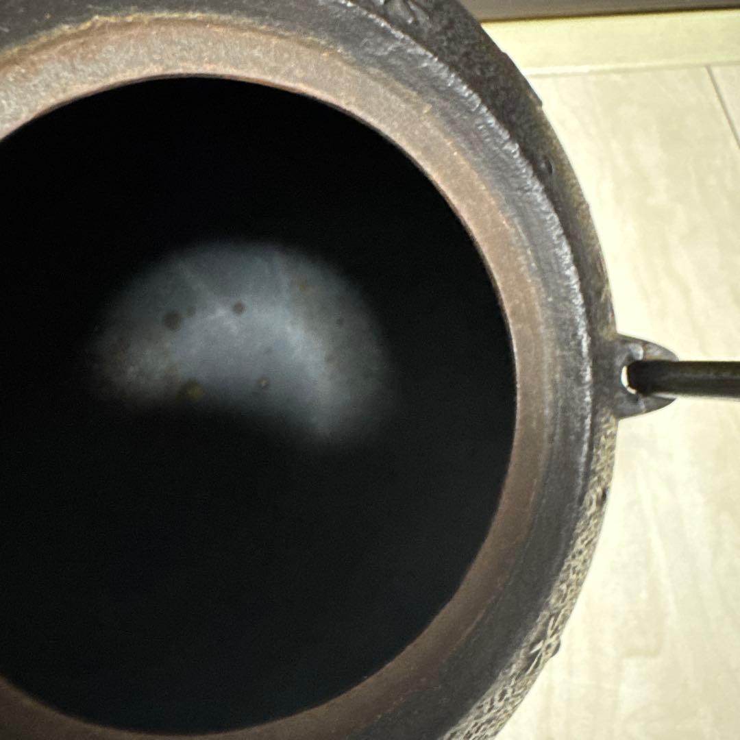 【美品】高橋大益 南部鉄瓶 鋳鉄製鉄瓶 六花 刻印、箱あり IH可