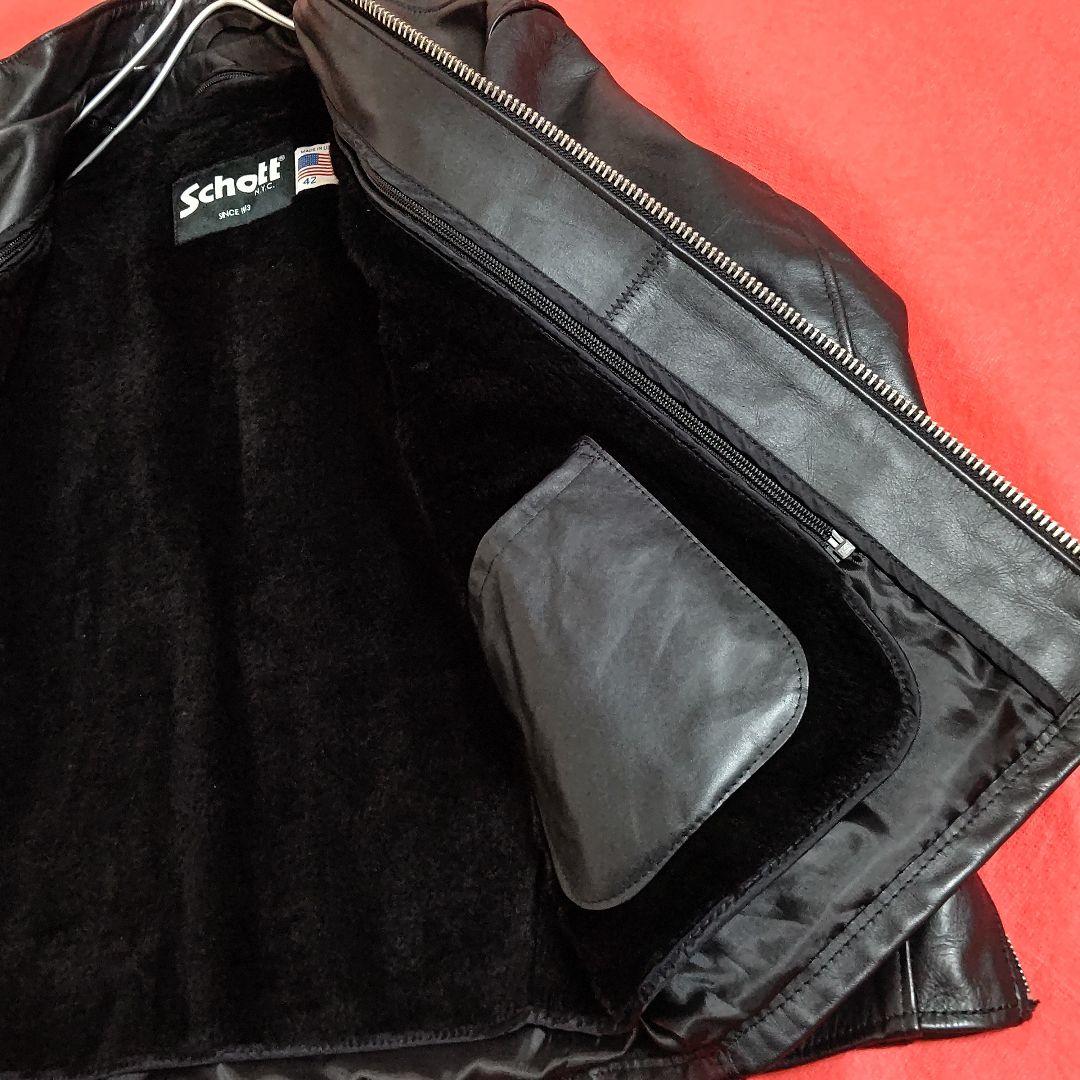 【未使用級】Schott ◆641◆シングルライダースジャケット 42