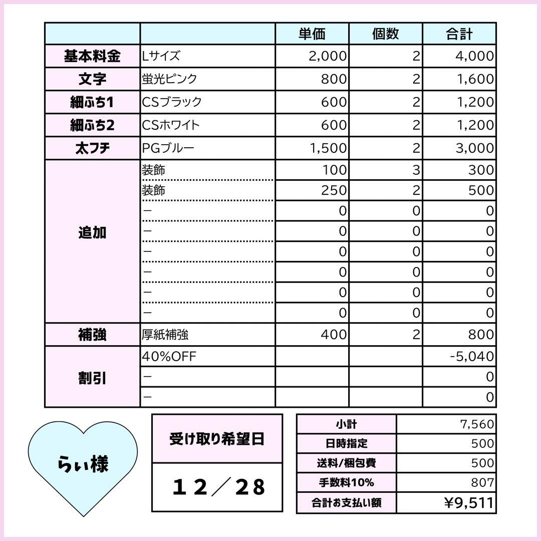 らぃページ♡1228ネームボード うちわ文字 連結文字パネル オーダー