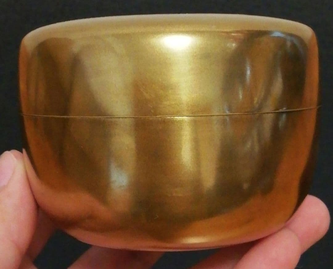 章作　蒔絵　塩釜　平棗　共箱　茶道具