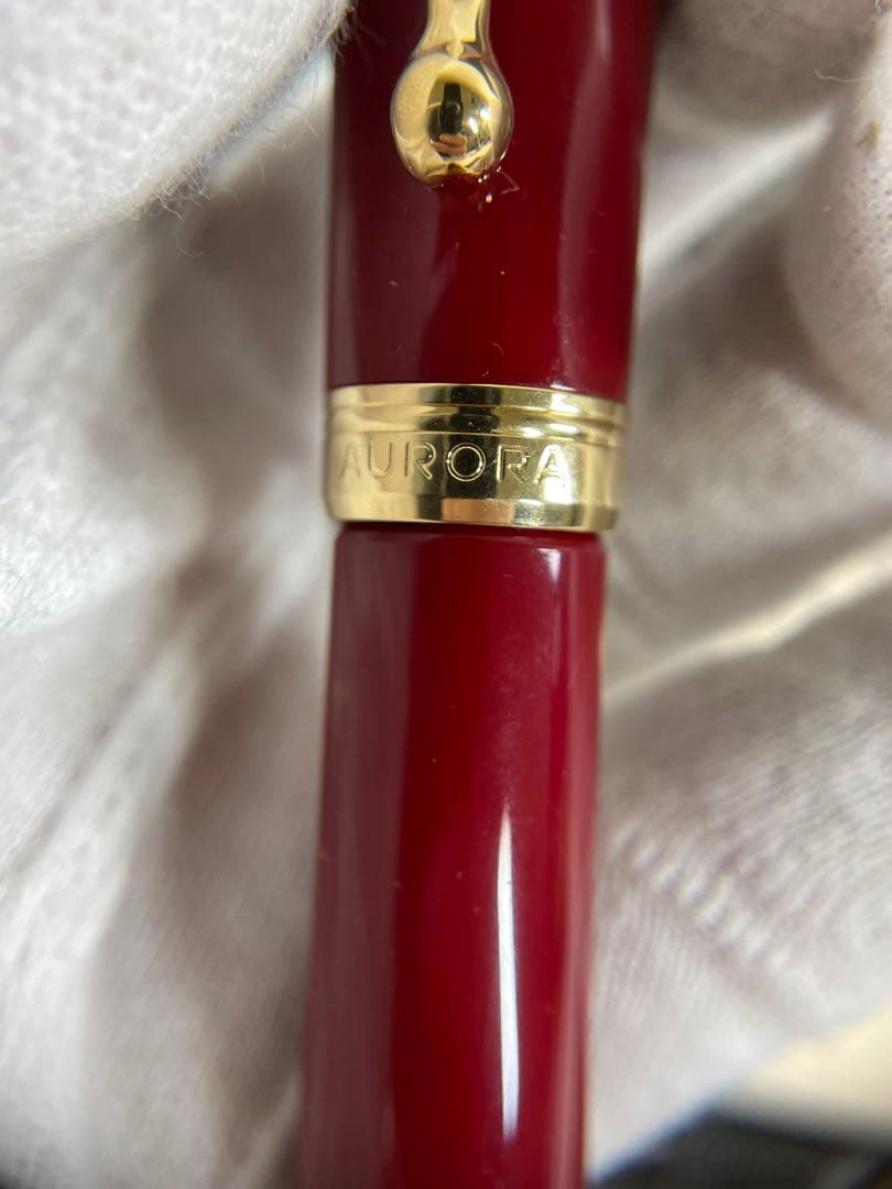 AURORA 赤 万年筆 14K
